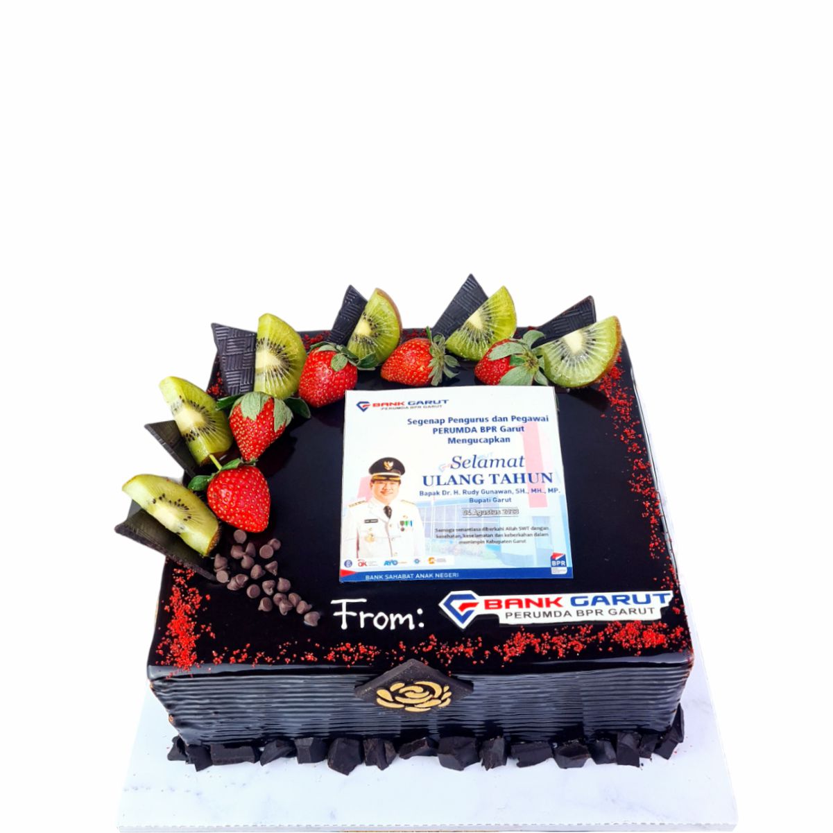 Photo Cake - Model Cokelat - Corporate